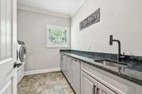 Spacious laundry room.