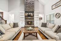 Beautiful stone fireplace!