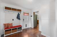 Mud room from garage, stairs to bonus room