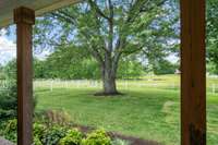 Front porch view with porch swing