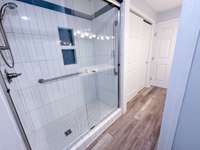 Custom Tile Shower with tall showerhead
