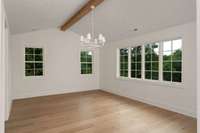 A true standout—this spacious bedroom could be an upstairs primary.