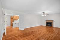 When you walk in the front door, you are entering in this open living room!  Hard wood floors all throughout the house.