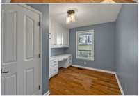 Bedroom with a desk and closet
