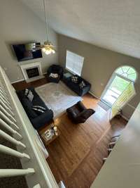 View of living room from second level