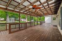 Check out this expansive deck that extends the entire back of the home