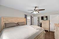 spacious master bedroom with bath.