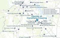Centrally located between Nashville and Murfreesboro, our community offers you the perfect blend of quick access to shopping/dining and highly rated Rutherford County schools. Thank you for considering Hamlet at Carothers Crossing for your next home.