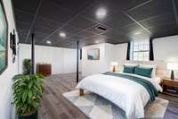 Basement- virtually staged bedroom