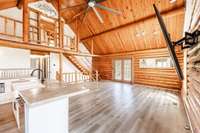 Open living room and kitchen