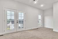 What a special feeling this large owner's retreat has with the high ceilings, multiple doors out to a huge balcony providing a perfect view over the top of this trendy neighborhood.