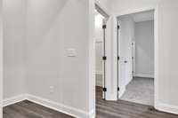 At the top of the 2nd floor landing guest bedroom and bath are just to the left.