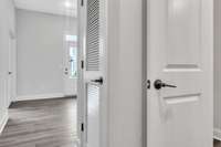 As you enter from the 2 car garage a half bath is on the right and in front of you lies the entry foyer and flex office area to the left of foyer.