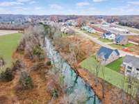Ariel view of the creek in the backyard