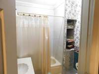 The Primary Bath at some point was remodeled into a more modern space.