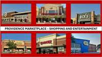 Enjoy the convenience of Providence Marketplace, where you'll find a diverse mix of shopping, from charming local stores to major retailers such as Target, Best Buy and Dick's Sporting Goods.