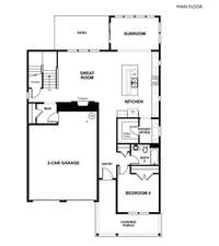 The 1st floor of the "Hopewell" includes a gourmet kitchen, great room with gas fireplace and a sunroom! A guest bedroom and full bathroom are perfect for those looking for a home that allows for multigenerational living.