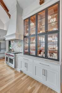 Custom China Cabinet with metal doors and special fitted drawer for silver flatware