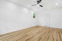 spacious family/rec room. Remote control fan/light