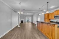 Great dining space for a large table and hutch