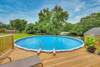 Another view of the deck and saltwater pool