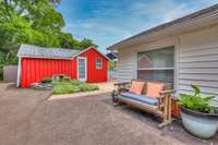 The spacious driveway can accommodate a boat or RV
