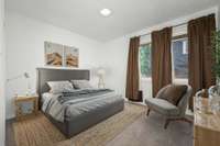 Bedroom has been virtually staged