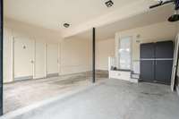 The left side is your dedicated, single car port space.  The locked storage closet is the door to the right of door "B"