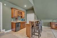 The wet bar has a lot to offer, whatever your preference. It's another touch to this excellent, exquisite Bonus Room!
