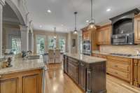 Gas Built-in range, custom island, and counter space galore!