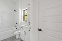 No bathroom window on the interior units