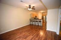 Open living room and kitchen