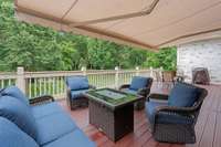 Porch off main floor great room with retractable awning