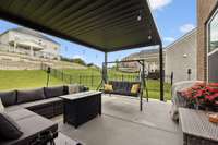 Patio with leuvered pergola for shade