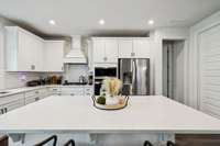 Large Kitchen Island with bar stool seating