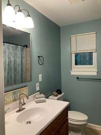 Freshly painted guest bath.