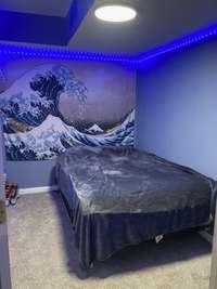 Hobby room in the basement.
