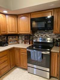 Stove/Oven and microwave remain.