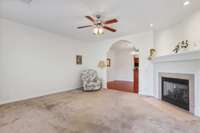 Living area as you enter the front door - gas fireplace with mantel