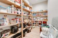 Well-appointed "back kitchen" pantry with room for every imaginable additional appliance you may have!