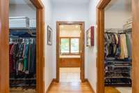 2 large closets in the primary bedroom