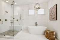 Separate tub and shower