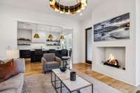 Gas fireplace in the living room
