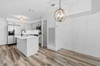 Beautiful kitchen and dining space with room for a large table and island seating