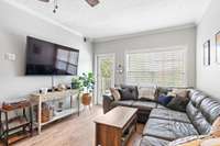 Beautiful open living space with access to the private balcony