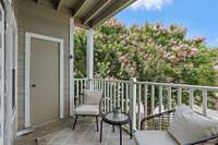Private covered balcony