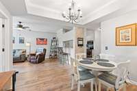 Large designated dining space open to the living room and kitchen