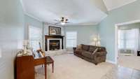 ~ Hearth Room With Gas Fireplace ~