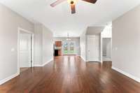 You enter the house into the Living Room.