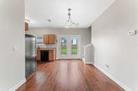 Through the dining area is access to the backyard!
